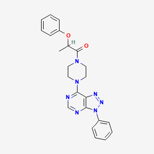 molecular formula C23H23N7O2 B2935509 2-phenoxy-1-(4-(3-phenyl-3H-[1,2,3]triazolo[4,5-d]pyrimidin-7-yl)piperazin-1-yl)propan-1-one CAS No. 920262-55-1
