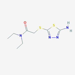 molecular formula C8H14N4OS2 B2935511 2-(5-Amino-[1,3,4]thiadiazol-2-ylsulfanyl)-N,N-diethyl-acetamide CAS No. 332393-85-8