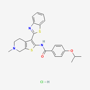 N-(3-(benzo[d]thiazol-2-yl)-6-methyl-4,5,6,7-tetrahydrothieno[2,3-c]pyridin-2-yl)-4-isopropoxybenzamide hydrochloride