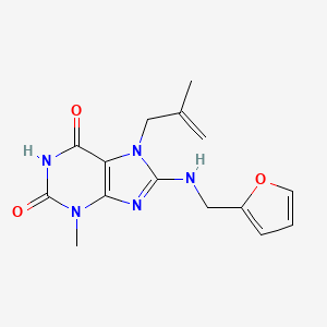 molecular formula C15H17N5O3 B2935514 8-((furan-2-ylmethyl)amino)-3-methyl-7-(2-methylallyl)-1H-purine-2,6(3H,7H)-dione CAS No. 371213-98-8