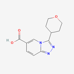 molecular formula C12H13N3O3 B2935516 3-(氧杂-4-基)-[1,2,4]三唑并[4,3-a]吡啶-6-羧酸 CAS No. 1272771-49-9