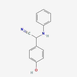 molecular formula C14H12N2O B2935517 2-(4-Hydroxyphenyl)-2-(phenylamino)acetonitrile CAS No. 88486-02-6