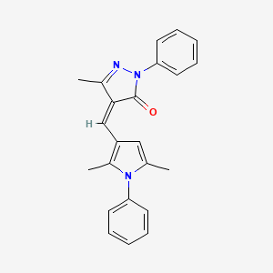 molecular formula C23H21N3O B2935518 (Z)-4-((2,5-dimethyl-1-phenyl-1H-pyrrol-3-yl)methylene)-3-methyl-1-phenyl-1H-pyrazol-5(4H)-one CAS No. 1164454-05-0