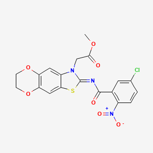 (Z)-methyl 2-(2-((5-chloro-2-nitrobenzoyl)imino)-6,7-dihydro-[1,4]dioxino[2',3':4,5]benzo[1,2-d]thiazol-3(2H)-yl)acetate