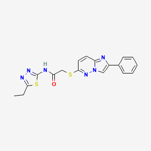molecular formula C18H16N6OS2 B2935531 N-(5-ethyl-1,3,4-thiadiazol-2-yl)-2-(2-phenylimidazo[1,2-b]pyridazin-6-yl)sulfanylacetamide CAS No. 896292-39-0