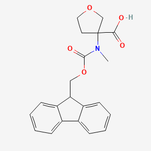 molecular formula C21H21NO5 B2935532 3-({[(9H-fluoren-9-yl)methoxy]carbonyl}(methyl)amino)oxolane-3-carboxylic acid CAS No. 1695959-63-7