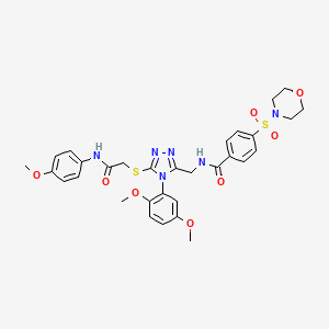 molecular formula C31H34N6O8S2 B2935539 N-((4-(2,5-dimethoxyphenyl)-5-((2-((4-methoxyphenyl)amino)-2-oxoethyl)thio)-4H-1,2,4-triazol-3-yl)methyl)-4-(morpholinosulfonyl)benzamide CAS No. 309968-66-9