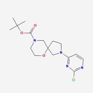 molecular formula C16H23ClN4O3 B2935541 Tert-butyl 2-(2-chloropyrimidin-4-yl)-6-oxa-2,9-diazaspiro[4.5]decane-9-carboxylate CAS No. 2378503-87-6