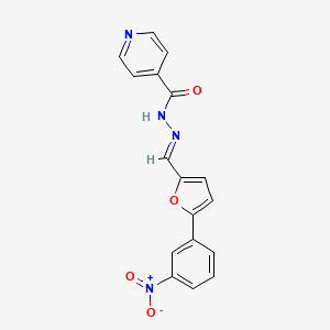 molecular formula C17H12N4O4 B2935549 (E)-N'-((5-(3-nitrophenyl)furan-2-yl)methylene)isonicotinohydrazide CAS No. 19934-31-7