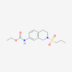 molecular formula C15H22N2O4S B2935551 Ethyl (2-(propylsulfonyl)-1,2,3,4-tetrahydroisoquinolin-7-yl)carbamate CAS No. 954708-46-4