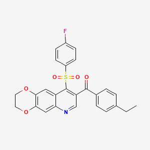 (4-Ethylphenyl)-[9-(4-fluorophenyl)sulfonyl-2,3-dihydro-[1,4]dioxino[2,3-g]quinolin-8-yl]methanone