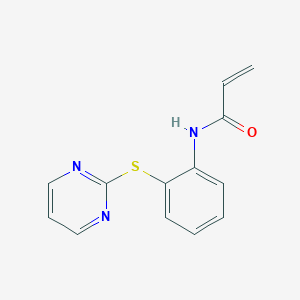 molecular formula C13H11N3OS B2935556 N-(2-Pyrimidin-2-ylsulfanylphenyl)prop-2-enamide CAS No. 2361639-48-5