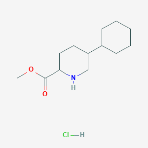 molecular formula C13H24ClNO2 B2935560 5-环己基哌啶-2-甲酸甲酯；盐酸盐 CAS No. 2411196-32-0