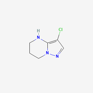 molecular formula C6H8ClN3 B2935565 3-氯-4H,5H,6H,7H-吡唑并[1,5-a]嘧啶 CAS No. 1556129-05-5