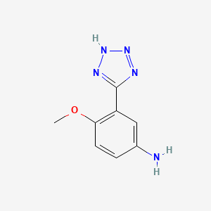molecular formula C8H9N5O B2935571 4-methoxy-3-(1H-tetrazol-5-yl)aniline CAS No. 1160472-93-4