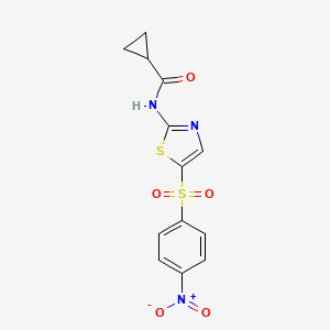N-(5-((4-nitrophenyl)sulfonyl)thiazol-2-yl)cyclopropanecarboxamide