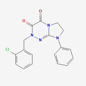 molecular formula C18H15ClN4O2 B2935577 2-(2-chlorobenzyl)-8-phenyl-7,8-dihydroimidazo[2,1-c][1,2,4]triazine-3,4(2H,6H)-dione CAS No. 942012-00-2
