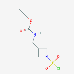 molecular formula C9H17ClN2O4S B2935579 Tert-butyl N-[(1-chlorosulfonylazetidin-3-yl)methyl]carbamate CAS No. 2287300-41-6