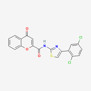 molecular formula C19H10Cl2N2O3S B2935586 N-(4-(2,5-dichlorophenyl)thiazol-2-yl)-4-oxo-4H-chromene-2-carboxamide CAS No. 477546-01-3