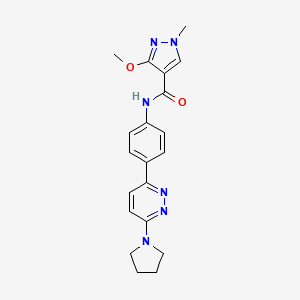 3-methoxy-1-methyl-N-(4-(6-(pyrrolidin-1-yl)pyridazin-3-yl)phenyl)-1H-pyrazole-4-carboxamide