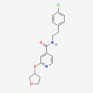 molecular formula C18H19ClN2O3 B2935595 N-(4-氯苯乙基)-2-((四氢呋喃-3-基)氧基)异烟酰胺 CAS No. 1904342-12-6
