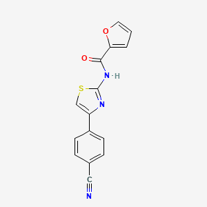 molecular formula C15H9N3O2S B2935601 N-(4-(4-cyanophenyl)thiazol-2-yl)furan-2-carboxamide CAS No. 476280-43-0