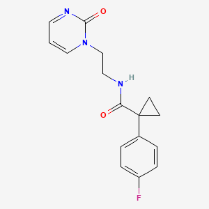 molecular formula C16H16FN3O2 B2935602 1-(4-fluorophenyl)-N-(2-(2-oxopyrimidin-1(2H)-yl)ethyl)cyclopropane-1-carboxamide CAS No. 2176201-20-8
