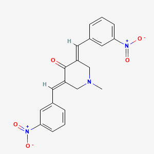 molecular formula C20H17N3O5 B2935611 (3E,5E)-1-methyl-3,5-bis[(3-nitrophenyl)methylidene]piperidin-4-one CAS No. 920030-44-0