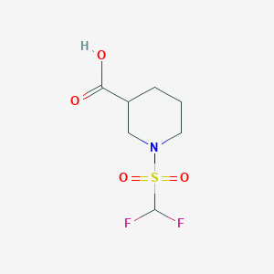 molecular formula C7H11F2NO4S B2935625 1-(Difluoromethylsulfonyl)piperidine-3-carboxylic acid CAS No. 1038291-18-7