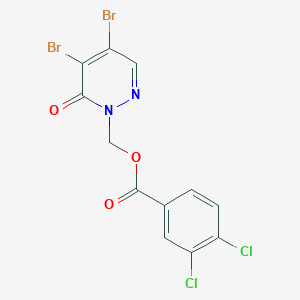 [4,5-dibromo-6-oxo-1(6H)-pyridazinyl]methyl 3,4-dichlorobenzenecarboxylate