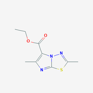 molecular formula C9H11N3O2S B293563 Ethyl 2,6-dimethylimidazo[2,1-b][1,3,4]thiadiazole-5-carboxylate 