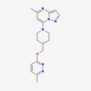 5-Methyl-7-[4-[(6-methylpyridazin-3-yl)oxymethyl]piperidin-1-yl]pyrazolo[1,5-a]pyrimidine