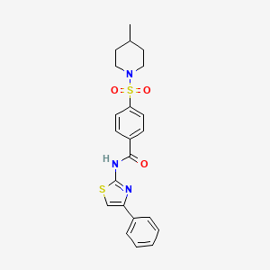 4-((4-methylpiperidin-1-yl)sulfonyl)-N-(4-phenylthiazol-2-yl)benzamide