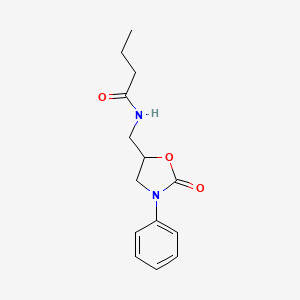 N-((2-oxo-3-phenyloxazolidin-5-yl)methyl)butyramide