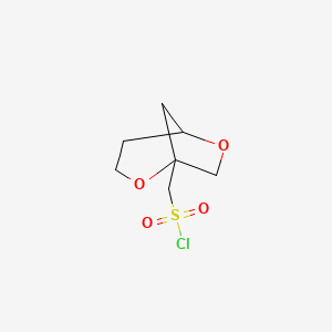 molecular formula C7H11ClO4S B2935660 2,6-Dioxabicyclo[3.2.1]octan-1-ylmethanesulfonyl chloride CAS No. 2344677-54-7