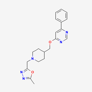 2-Methyl-5-[[4-[(6-phenylpyrimidin-4-yl)oxymethyl]piperidin-1-yl]methyl]-1,3,4-oxadiazole