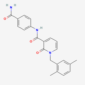 N-(4-carbamoylphenyl)-1-(2,5-dimethylbenzyl)-2-oxo-1,2-dihydropyridine-3-carboxamide