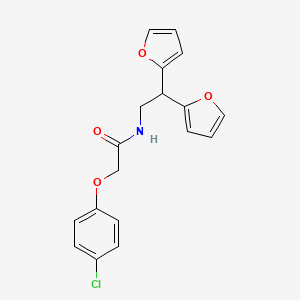 2-(4-chlorophenoxy)-N-(2,2-di(furan-2-yl)ethyl)acetamide