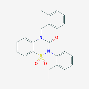 molecular formula C23H22N2O3S B2935676 2-(2-乙基苯基)-4-(2-甲基苄基)-2H-1,2,4-苯并噻二嗪-3(4H)-酮 1,1-二氧化物 CAS No. 895650-38-1