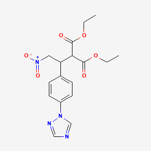 molecular formula C17H20N4O6 B2935684 diethyl 2-{2-nitro-1-[4-(1H-1,2,4-triazol-1-yl)phenyl]ethyl}malonate CAS No. 866157-75-7