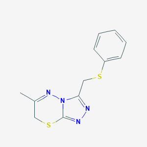 molecular formula C12H12N4S2 B293569 6-methyl-3-[(phenylsulfanyl)methyl]-7H-[1,2,4]triazolo[3,4-b][1,3,4]thiadiazine 