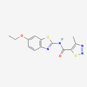 molecular formula C13H12N4O2S2 B2935691 N-(6-ethoxy-1,3-benzothiazol-2-yl)-4-methyl-1,2,3-thiadiazole-5-carboxamide CAS No. 881444-84-4