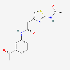 molecular formula C15H15N3O3S B2935699 2-(2-acetamidothiazol-4-yl)-N-(3-acetylphenyl)acetamide CAS No. 921843-64-3