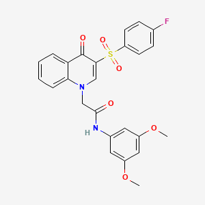 N-(3,5-dimethoxyphenyl)-2-[3-(4-fluorophenyl)sulfonyl-4-oxoquinolin-1-yl]acetamide