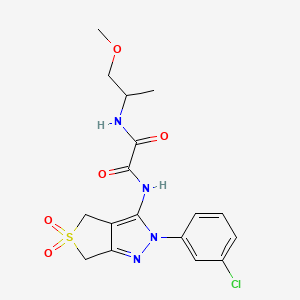 N1-(2-(3-chlorophenyl)-5,5-dioxido-4,6-dihydro-2H-thieno[3,4-c]pyrazol-3-yl)-N2-(1-methoxypropan-2-yl)oxalamide
