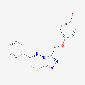 molecular formula C17H13FN4OS B293571 3-[(4-fluorophenoxy)methyl]-6-phenyl-7H-[1,2,4]triazolo[3,4-b][1,3,4]thiadiazine 