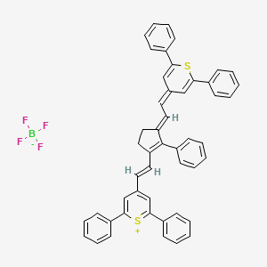 4-[(E)-2-[(3E)-3-[2-(2,6-diphenyl-4H-thiopyran-4-ylidene)ethylidene]-2-phenylcyclopent-1-en-1-yl]ethenyl]-2,6-diphenyl-1lambda4-thiopyran-1-ylium; tetrafluoroboranuide