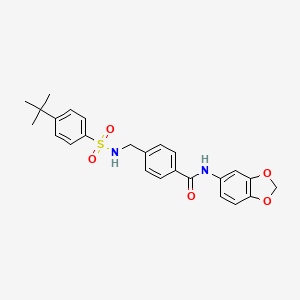 N-(1,3-benzodioxol-5-yl)-4-[[(4-tert-butylphenyl)sulfonylamino]methyl]benzamide
