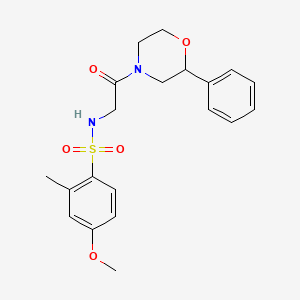 molecular formula C20H24N2O5S B2935725 4-methoxy-2-methyl-N-(2-oxo-2-(2-phenylmorpholino)ethyl)benzenesulfonamide CAS No. 953956-73-5