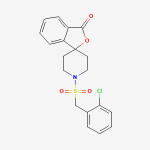 molecular formula C19H18ClNO4S B2935728 1'-((2-chlorobenzyl)sulfonyl)-3H-spiro[isobenzofuran-1,4'-piperidin]-3-one CAS No. 1705923-82-5